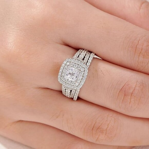 💍 0.5ct CZ Bridal Set – 925 Sterling Silver - Picture 2 of 6